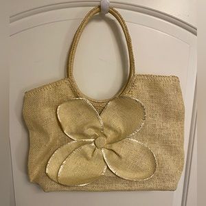 Bellemonde Purse Tote Bag Womens Natural Woven Flower Handbag Handmade Spring